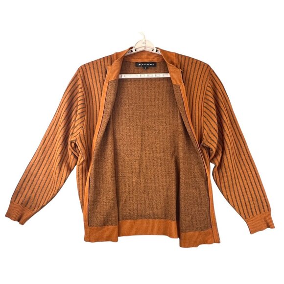 Bachrach Mens XL Sweater Striped Cardigan Wool Blend Zip Vintage Retro Pullover - Picture 3 of 12